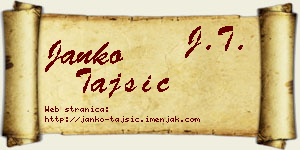 Janko Tajsić vizit kartica